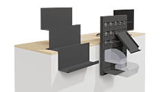 Theken Display 440mm überhangend T.3x125 H.von -170 bis + 400mm